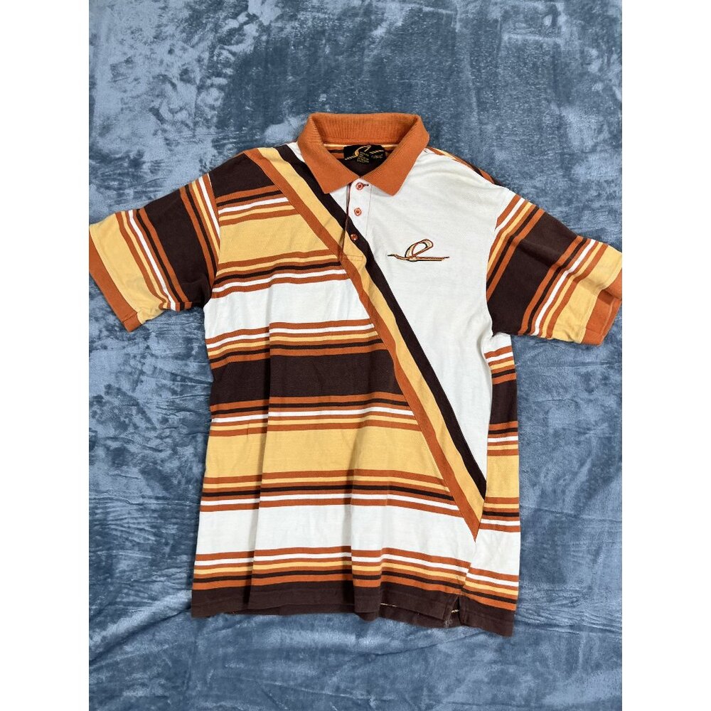 Evolution In Design XL Y2K Striped Polo Shirt Multicolor